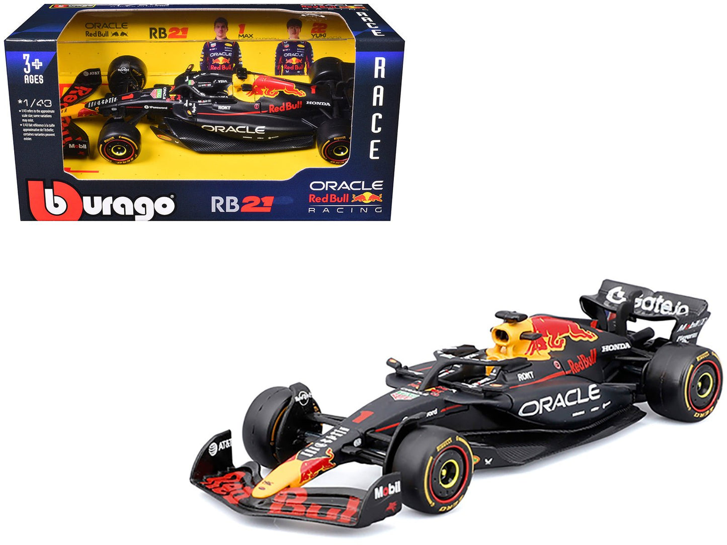Red Bull Racing RB21 #1 Max Verstappen "Oracle" Formula One F1 World Championship (2025) "Race" Series 1/43 Diecast Model Car by Bburago free shipping USA