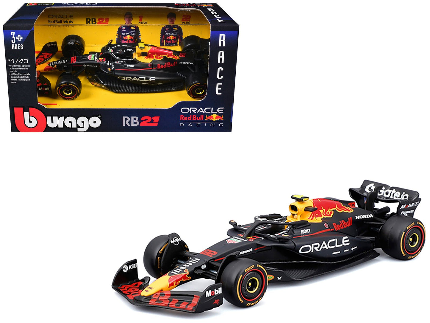 Red Bull Racing RB21 #22 Yuki Tsunoda "Oracle" Formula One F1 World Championship (2025) "Race" Series 1/43 Diecast Model Car by Bburago free shipping USA