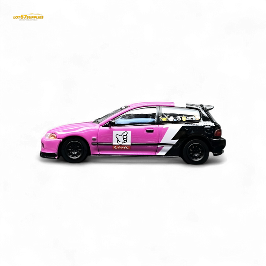Street Weapon Honda Civic EG6 No Good Racing Pink 1:64