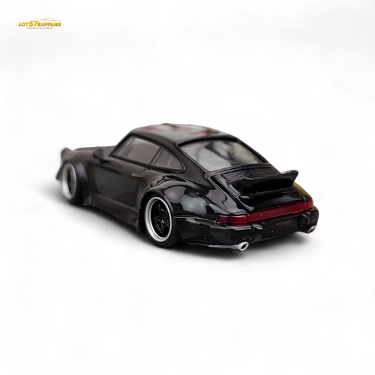 Flame Porsche 964 RWB Ducktail Gloss Black 1:64