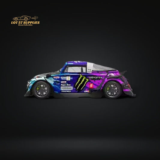 Mini Station Volkswagen Beetle Targa RWB Pink Flower Livery 1:64