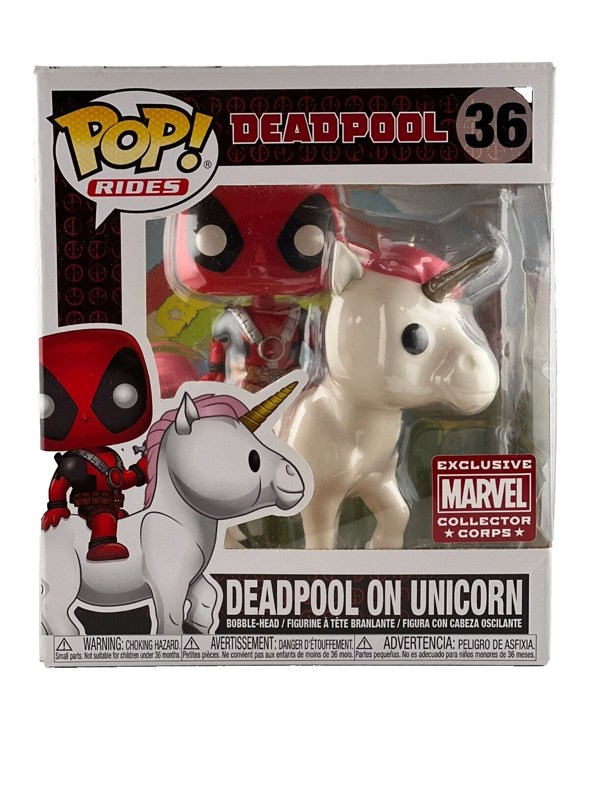 POP! Rides Deadpool Exclusive Marvel Collector Corps Deadpool on Unicorn #36 (Exclusive)