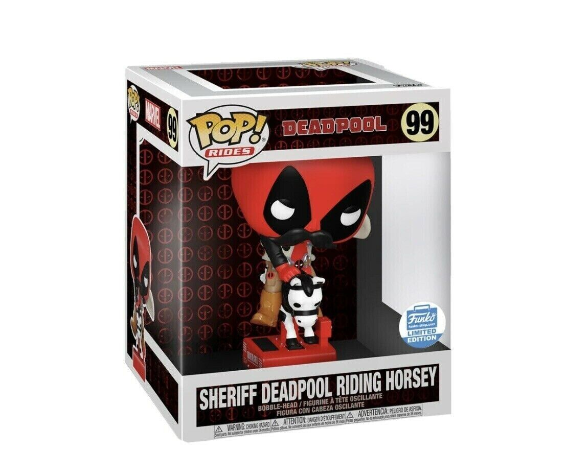 Funko Pop SHERIFF DEADPOOL RIDING HORSEY Funko Shop Exclusive Marvel #99