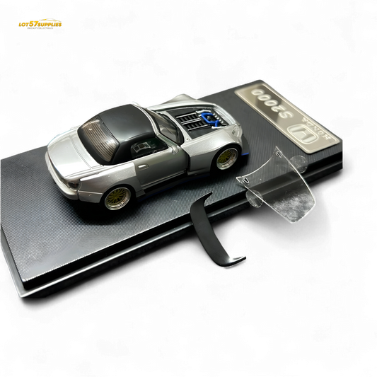 Rhino Model Honda S2000 Wide-Body Roadster Silver 1:64