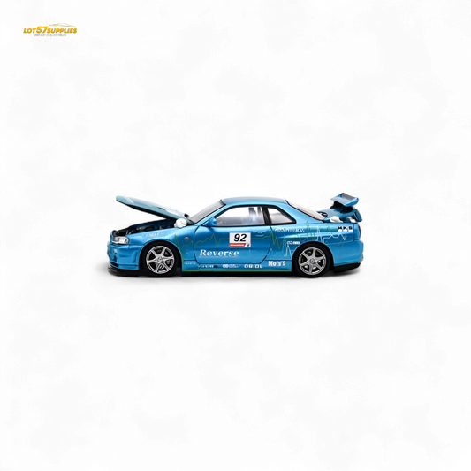 Cool ART Skyline R34 Blue #92 - With Figure 1:64