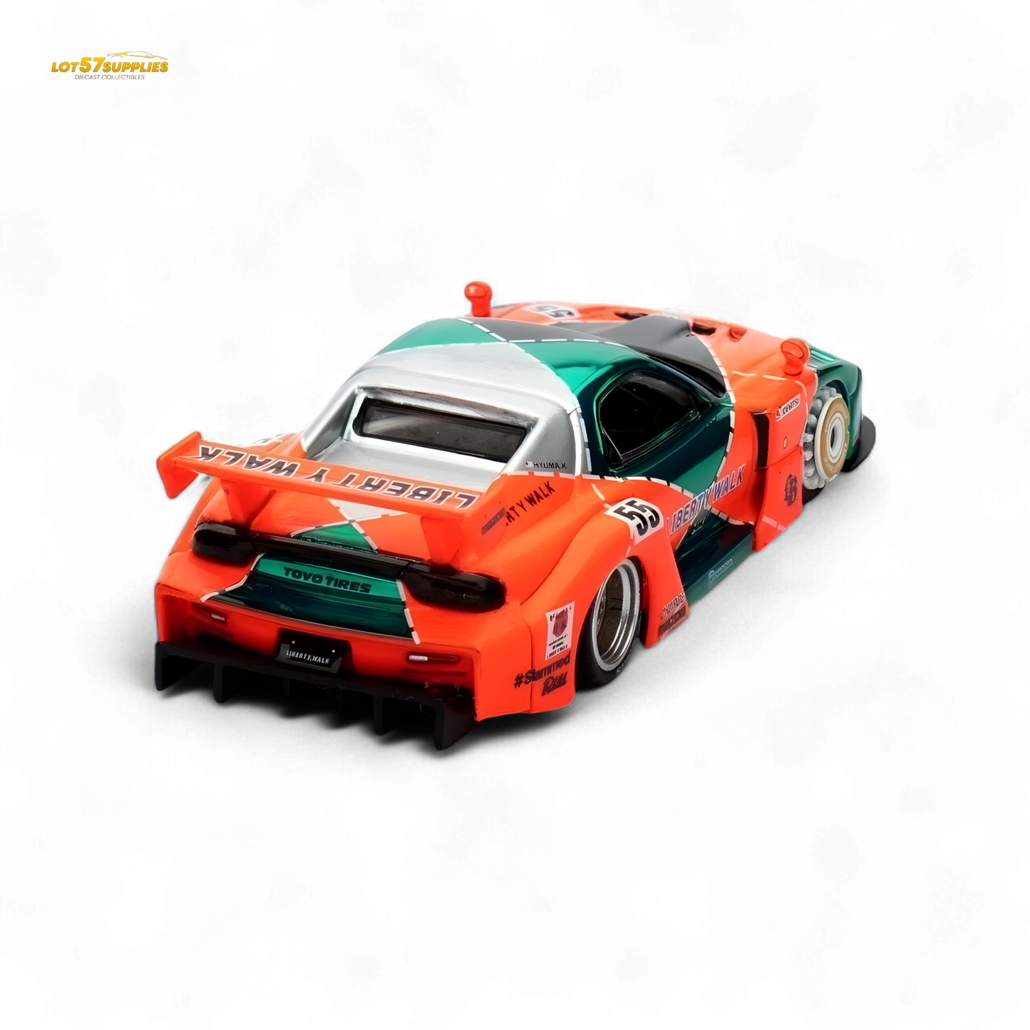INNO64 Mazda RX-7 LBWK FD3S Orange/Green 1:64