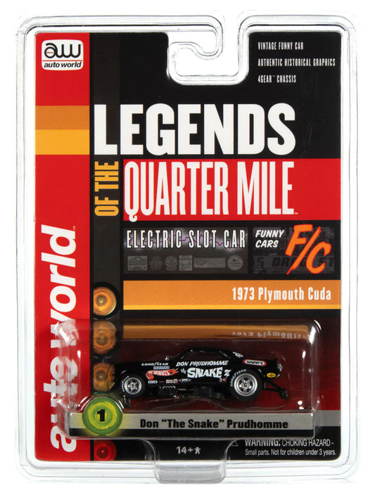 Auto World 4Gear Hot Wheels Plymouth Cuda Don The Snake Prudhomme Funny HO Slot Car