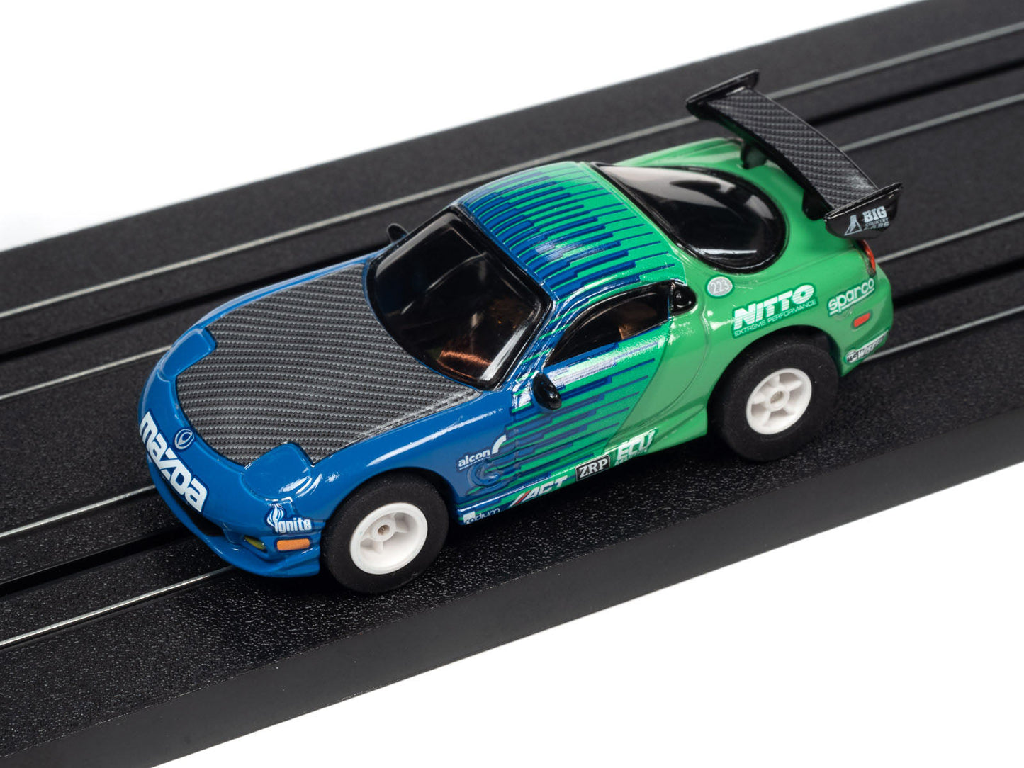Auto World 1995 Mazda RX7 Green Xtraction Import Heat for AFX HO Scale Slot Car SC378