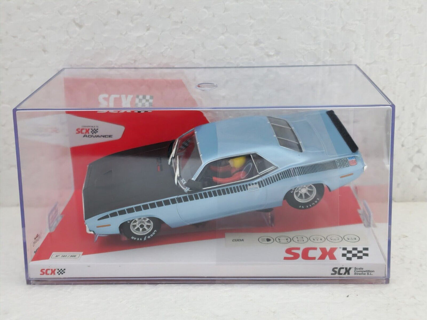 SCX Plymouth Cuda Trans Am Blue 1970 Limited Edition for Scalextric Slot Car 1/32