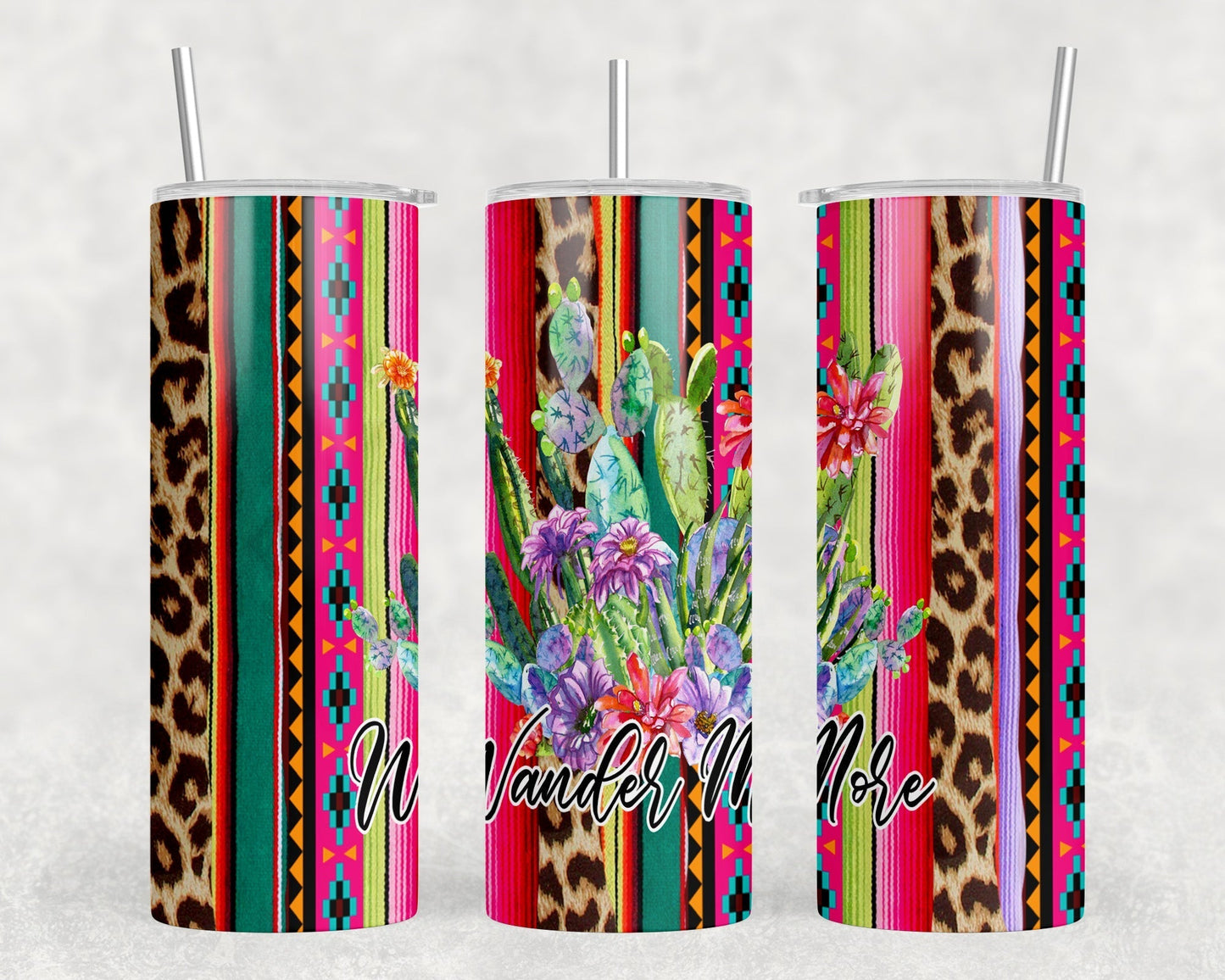 Serape Cactus - 20 oz Steel Skinny Tumbler - Optional Blue Tooth Speaker - Speaker Color will Vary by Rowdy Ridge Co