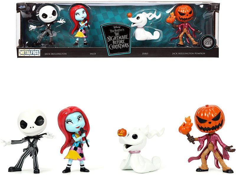 Set of 4 Diecast Figurines (2.5") Tim Burton's "The Nightmare Before Christmas" "Metalfigs" Series by Jada free shipping USA