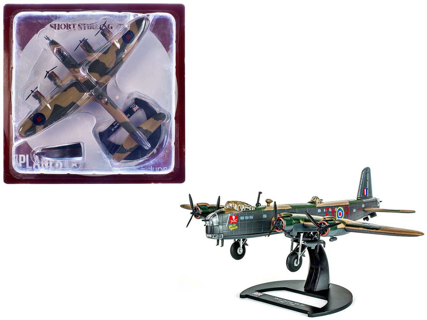 Short Stirling Mk.III Aircraft "Jolly Roger No. 199 Squadron 100 Group" (1943) British Royal Air Force "Planes of World War II" Series 1/144 Diecast Model Airplane by Luppa free shipping USA