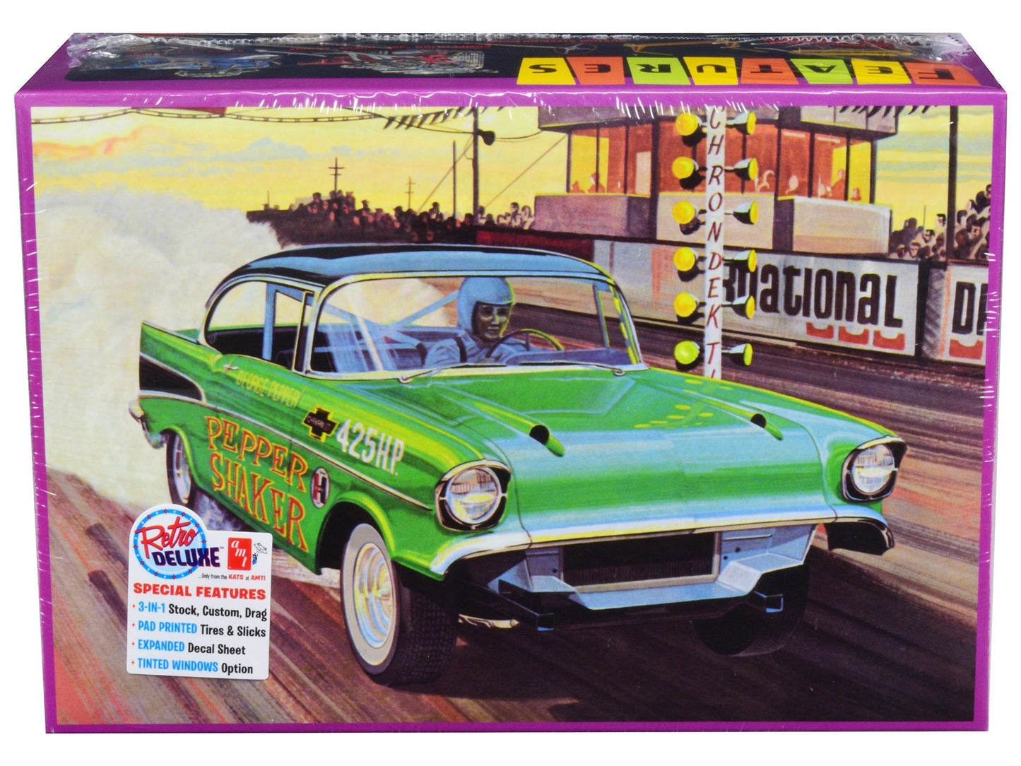 Skill 2 Model Kit 1957 Chevrolet Bel Air "Pepper Shaker" 3 in 1 Kit 1/25 Scale Model by AMT free shipping USA
