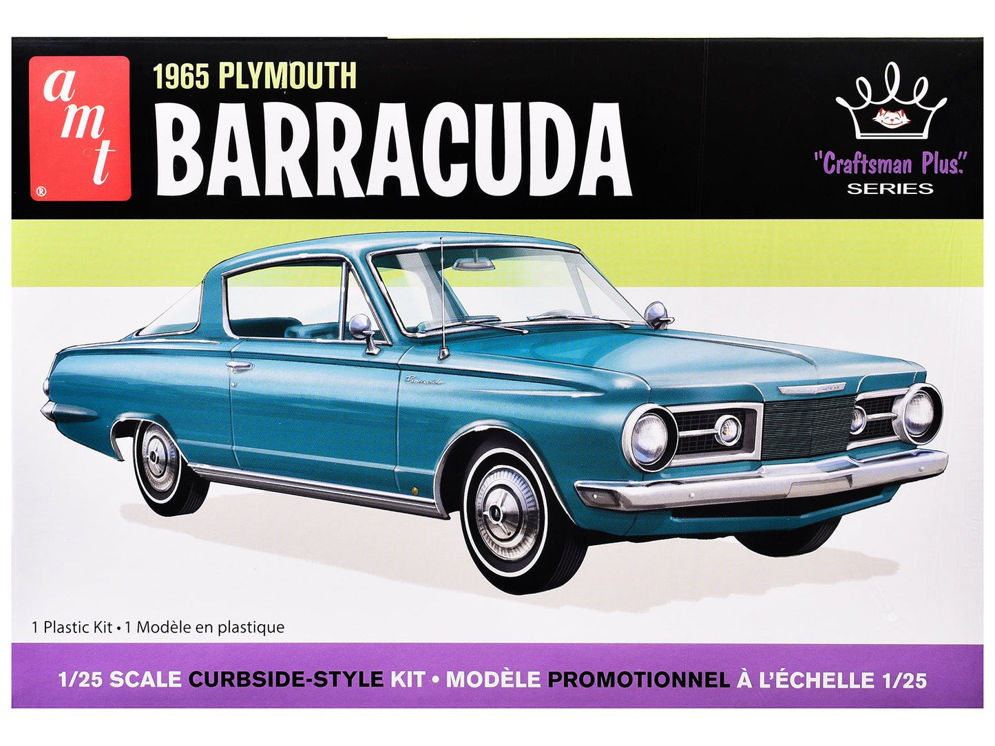 Skill 2 Model Kit 1965 Plymouth Barracuda "Craftsman Plus" Series 1/25 Scale Model by AMT free shipping USA