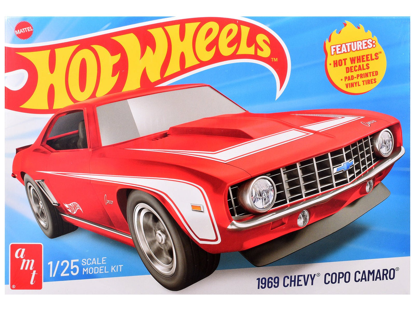 Skill 2 Model Kit 1969 Chevrolet COPO Camaro "Hot Wheels" 1/25 Scale Model by AMT free shipping USA