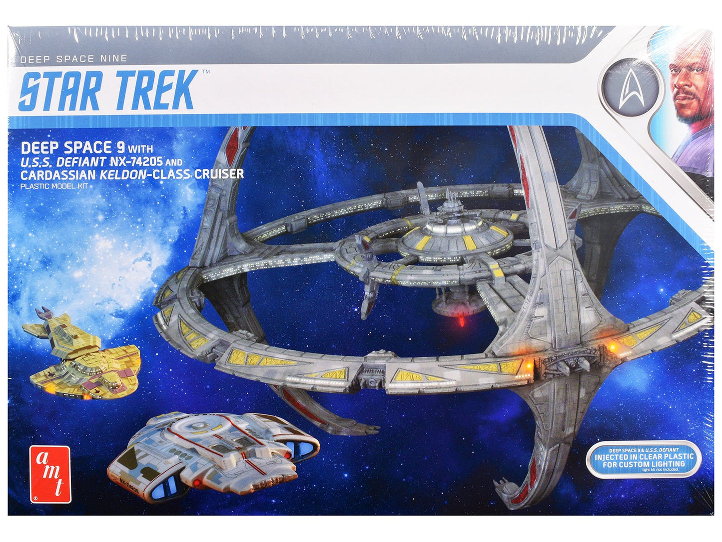 Skill 2 Model Kit Deep Space 9 Space Station with USS Defiant NX-74205 Space Ship and Cadassian Keldon-Class Cruiser "Star Trek: Deep Space Nine" (1993-1999) TV Series 1/3300 Scale Model by AMT free shipping USA
