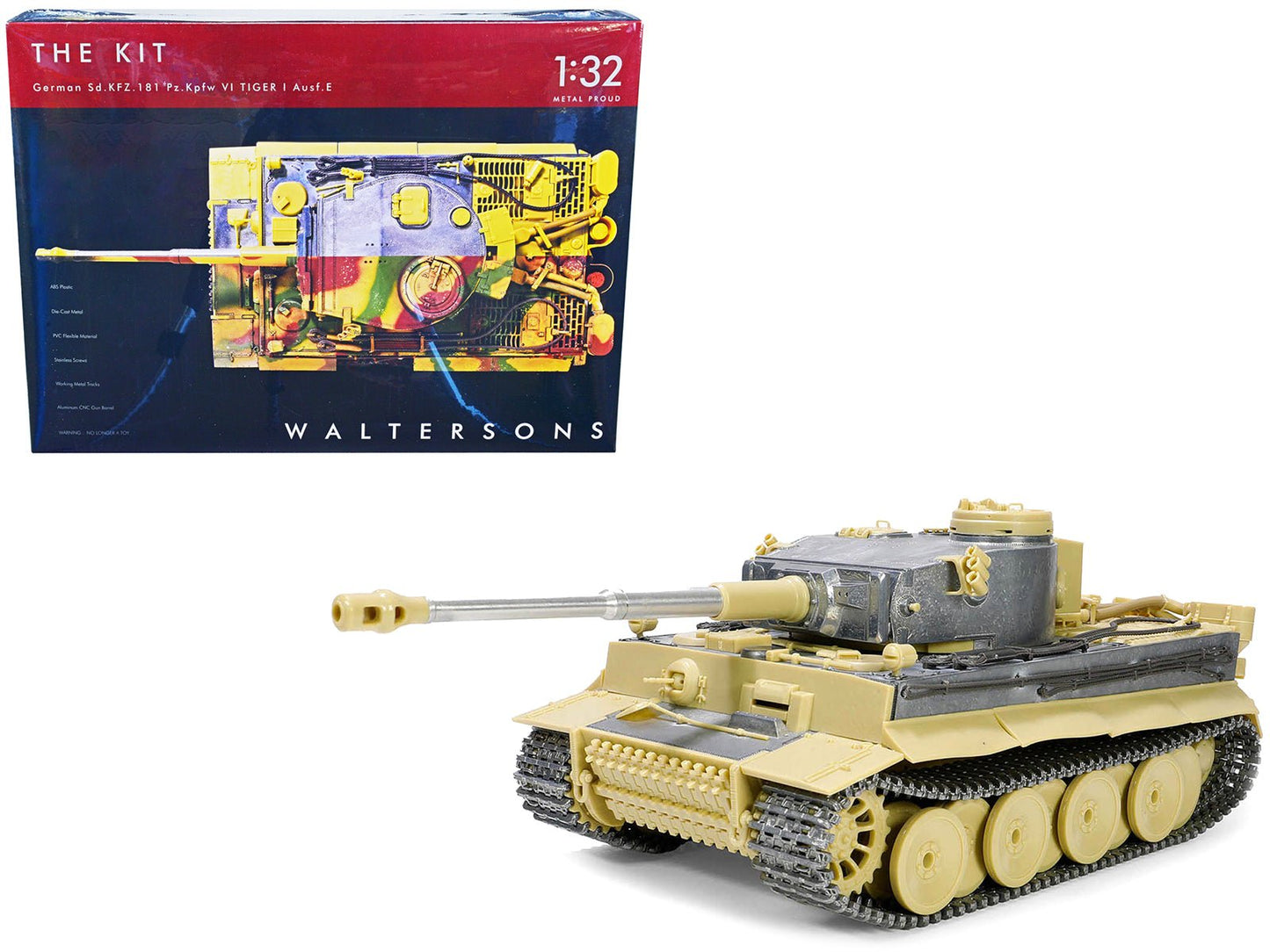 Skill 4 Model Kit German Sd.Kfz.181 Pz.Kpfw VI Tiger I (Early Production Model) Heavy Tank "Schwere Panzerabteilung 505 No. 100 Kursk" (July 1943) 1/32 Scale Model by Metal Proud free shipping USA