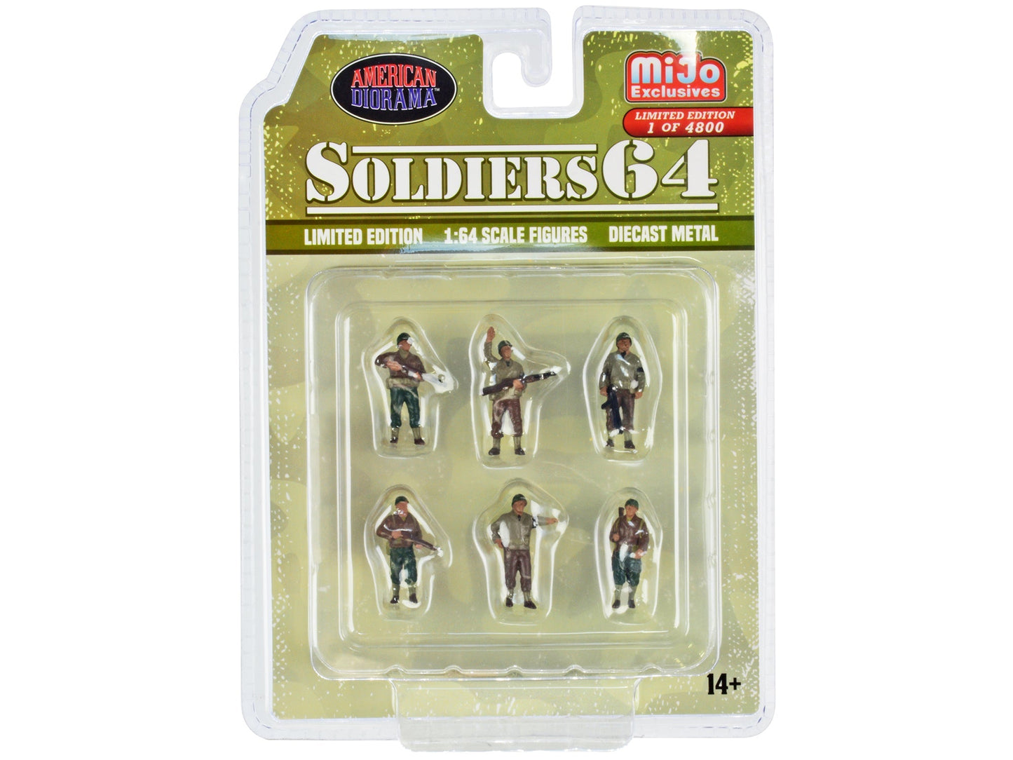 "Soldiers 64" 6 piece Diecast Set Military Figures Limited Edition to 4800 pieces Worldwide for 1/64 Scale Models by American Diorama free shipping USA