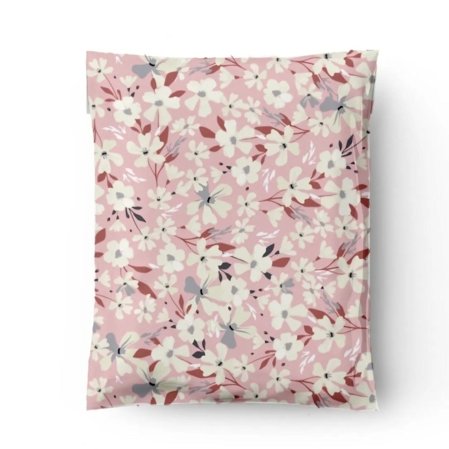 Spring Pink White Flower Poly Mailers Size 7.5x10.5 Shipping Bags