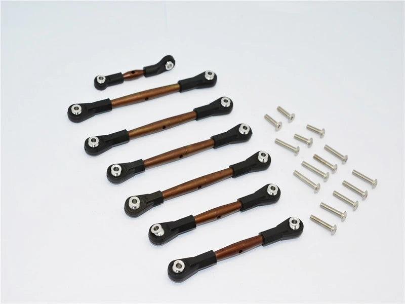 GPM Traxxas Slash 4x4 LCG Spring Steel Compelted Tie Rod - 7Pcs Set Black
