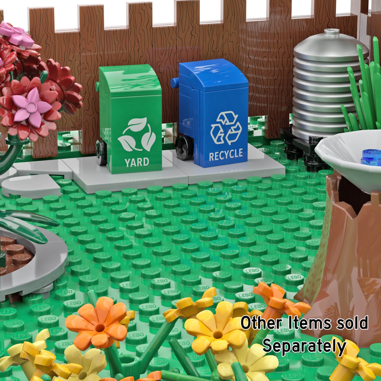 Wooden Fence (Reddish Brown) - Custom Printed - Made with LEGO® Parts