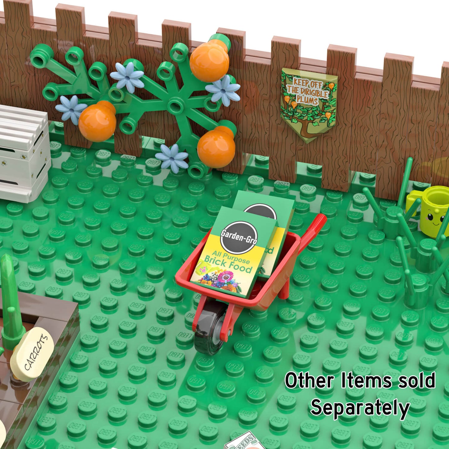 Garden-Gro Brick Food Soil - Custom Printed Minifig Scale 2x3 Tile - Made Using LEGO® Parts