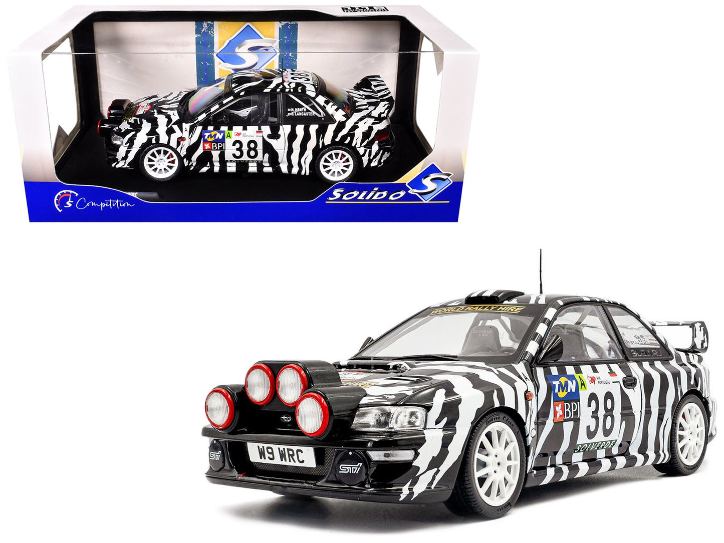 Subaru Impreza S5 WRC99 #38 Nigel Heath - Steve Lancaster "Rallye de Portugal" (2001) "Competition" Series 1/18 Diecast Model Car by Solido free shipping USA