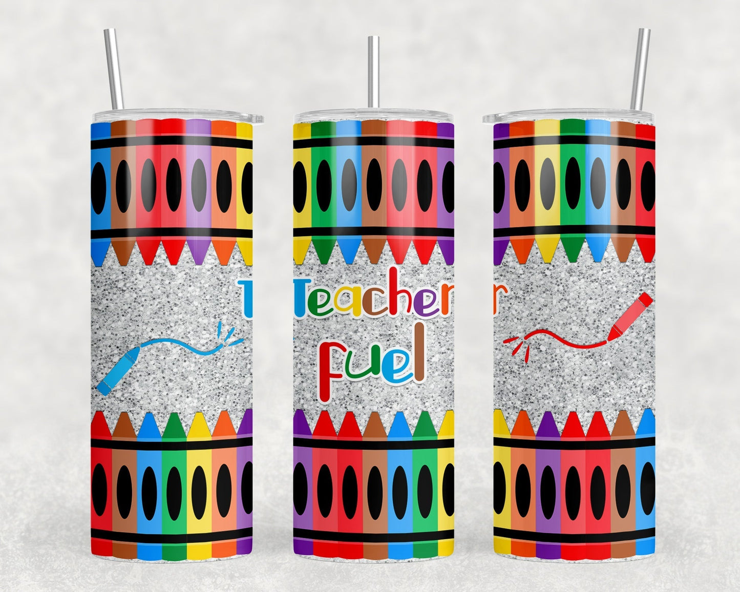 Teacher Fuel - 20 oz Steel Skinny Tumbler - Optional Blue Tooth Speaker - Speaker Color will Vary by Rowdy Ridge Co