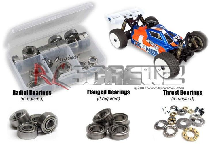 RCScrewZ TEK016B Metal Shielded Bearing Kit For Tekno Kit (#TKR8300)