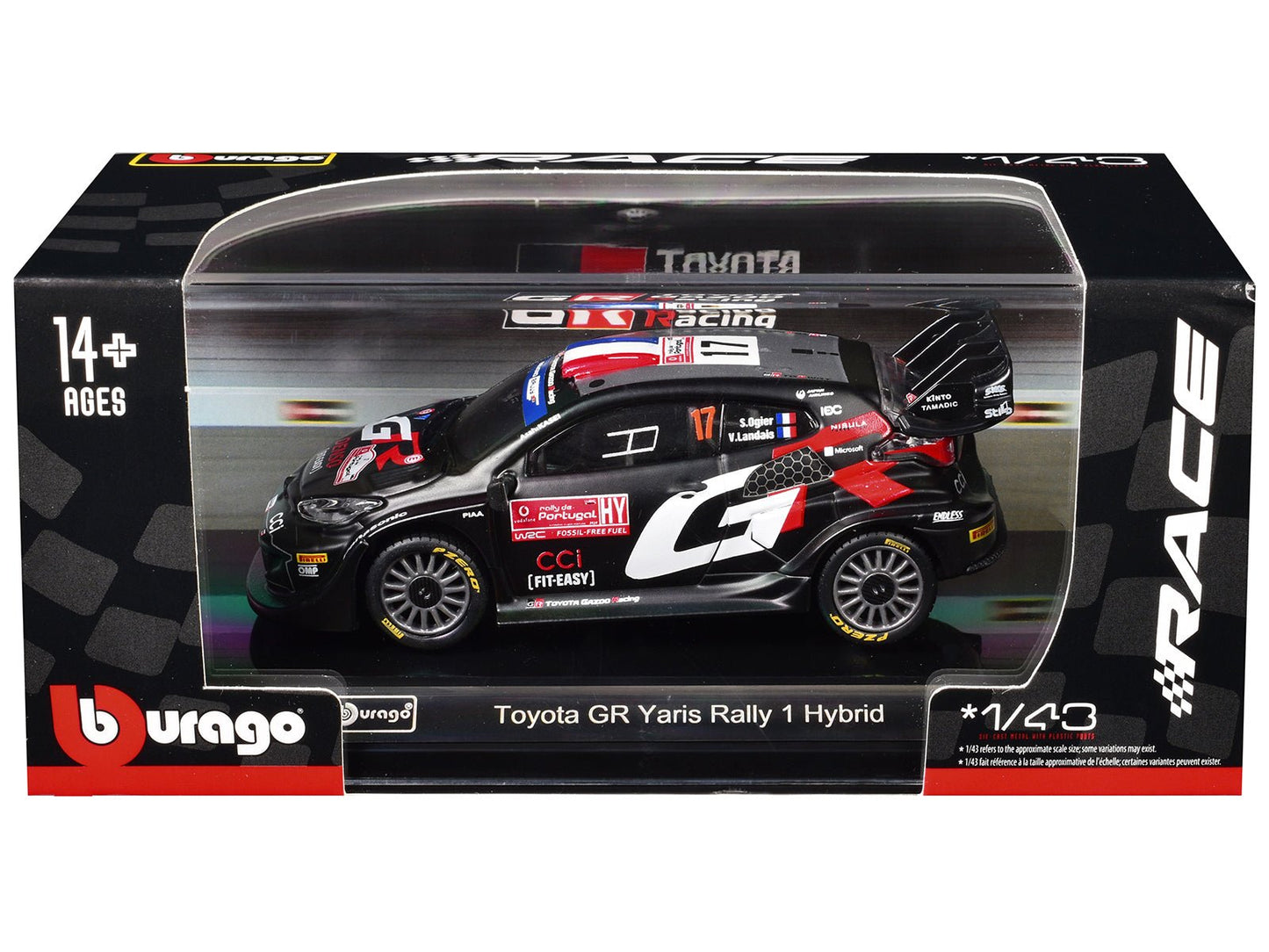 Toyota GR Yaris Rally1 Hybrid #17 Sebastien Ogier - Vincent Landais "Toyota Gazoo Racing WRT" "World Rally Championship" (2024) "Race" Series 1/43 Diecast Model Car by Bburago free shipping USA