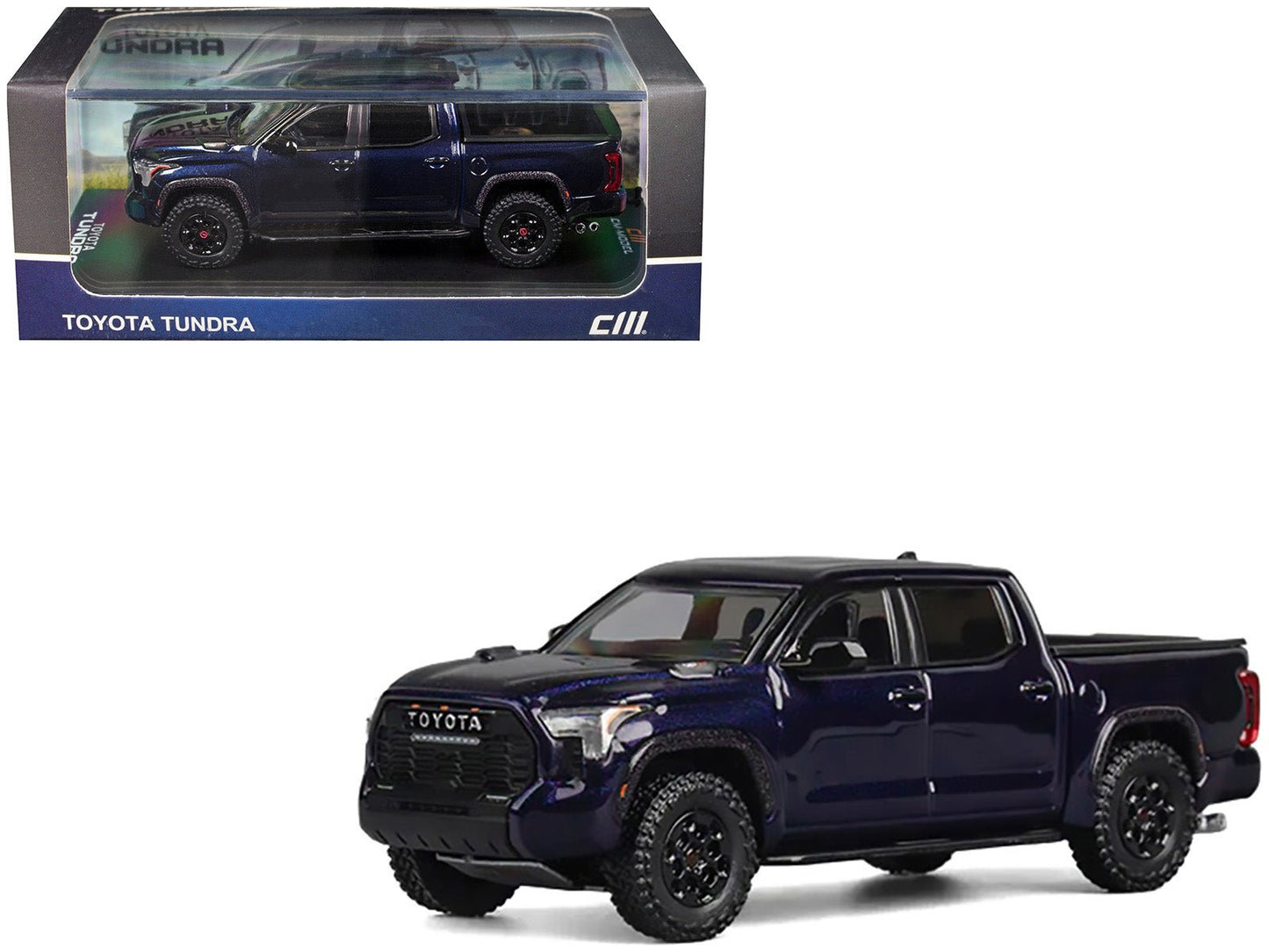 Toyota Tundra Pickup Truck Dark Blue Metallic 1/64 Diecast Model Car by CM Model free shipping USA