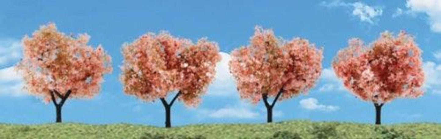 Woodland Scenics TR3593 N/HO Flowering Trees 2"-3" (4) Train Scenery