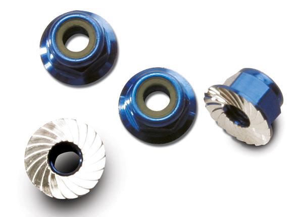 Traxxas 1747R 4mm Aluminum Flanged Serrated Nuts 1/16 E-Revo Slash Summit Rally