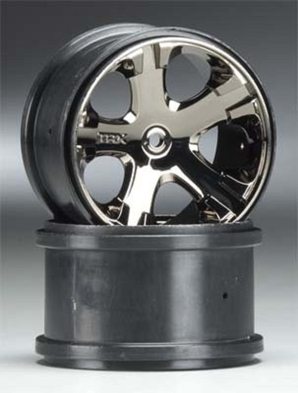 Traxxas 3772A Black-Chrome All Star 2.8" Wheels (2) Rear Monster Jam Trucks