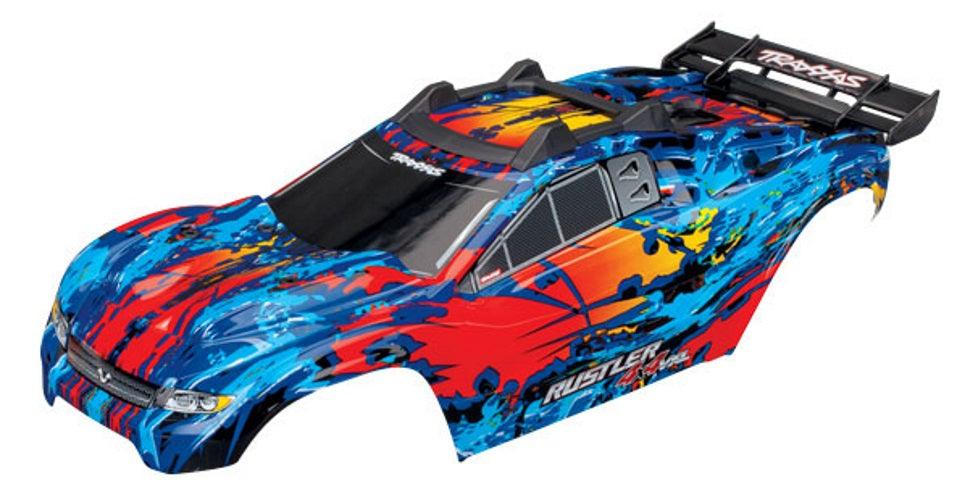 Traxxas 6717R Body Rustler red /Window, Grill Lights Decal Sheet