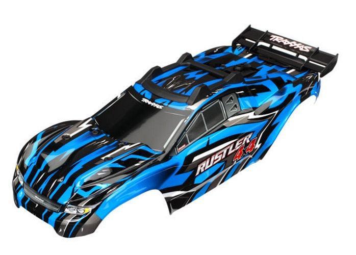 Traxxas 6718X Body Rustler 4X4 Blue/ Window Grill Lights Decal Sheet