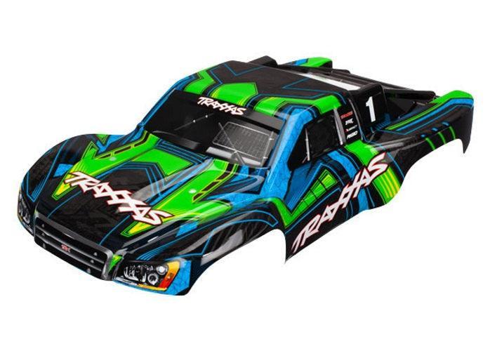 Traxxas 6844X Body Slash 4X4 Green And Blue (Painted, Decals Applied)