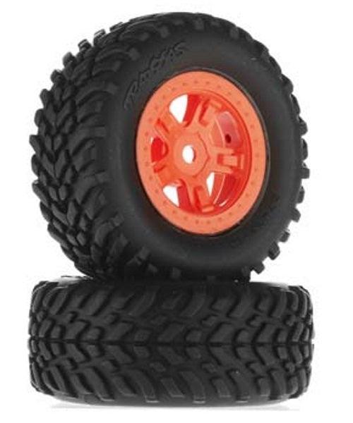 Traxxas 7674A SST 1/18 SCT Pre-Mounted Tires w/SCT Wheels (2) Orange
