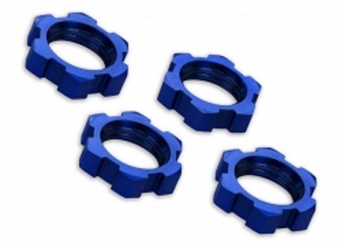 Traxxas 7758 Wheel Nuts Splined 17mm Serrated Blue (4) X-Maxx