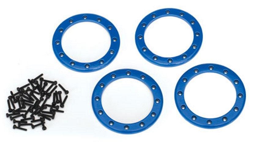 Traxxas 8168X Beadlock Rings Blue (2.2') (Aluminum) (4) /2x10 CS (48) TRX-4