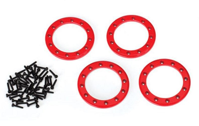 Traxxas 8169R Beadlock Rings Red (1.9') (Aluminum) (4)/ 2x10 CS (48) TRX-4