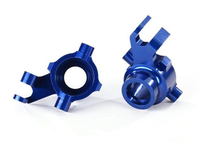 Traxxas 8937X Steering Blocks 6061-T6 Aluminum (Blue-Anodized) Maxx
