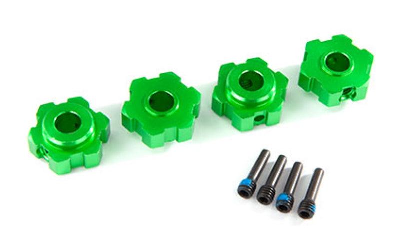 Traxxas 8956G Wheel Hubs Hex Aluminum (Green-anodized) (4) Screw Pins (4) Maxx