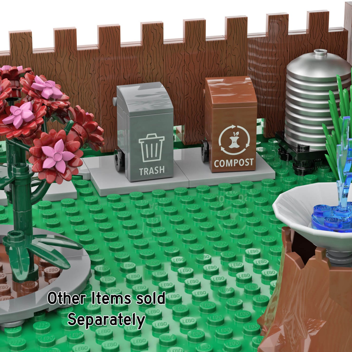 Compost Bin - Mini Building Set - Custom Printed - Made Using LEGO® Parts