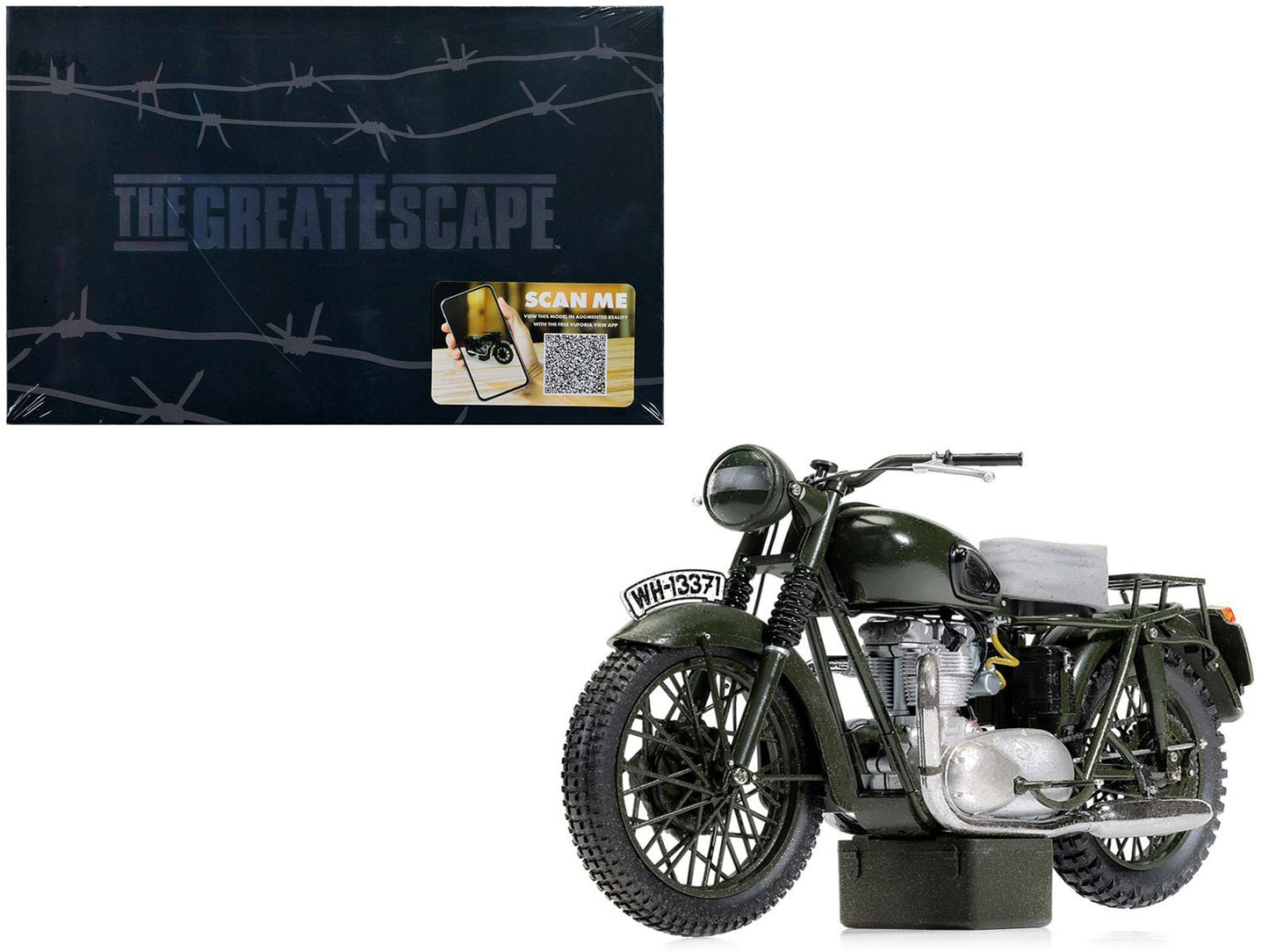 Triumph TR6 Trophy Motorcycle Dark Green (Weathered) "The Great Escape" (1963) Movie Diecast Model by Corgi free shipping USA