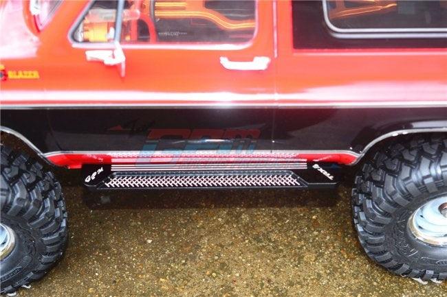 GPM ALUMINUM SIDE STEPS PATTERN B TRAXXAS TRX-4 TRAIL DEFENDER / BLAZER BLACK