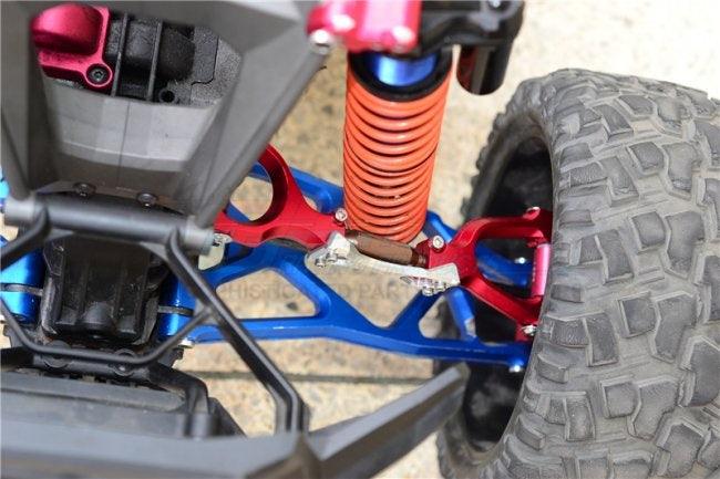 GPM SPRING STEEL SUPPORTING MOUNT F/R UPPER ARMS TRAXXAS X-MAXX 4X4 SILVER BLACK