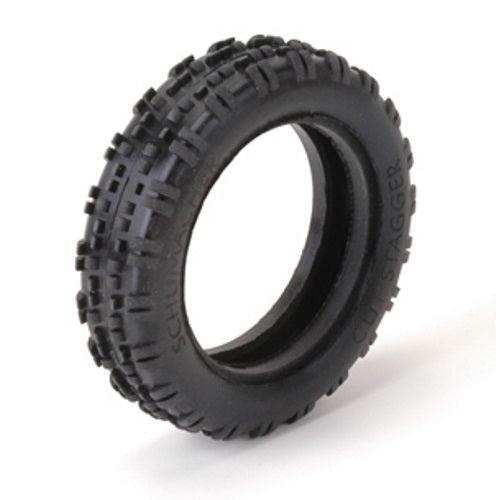 Schumacher U6765 Cut Stagger Green Slim Tires (2) 1/10 Buggy
