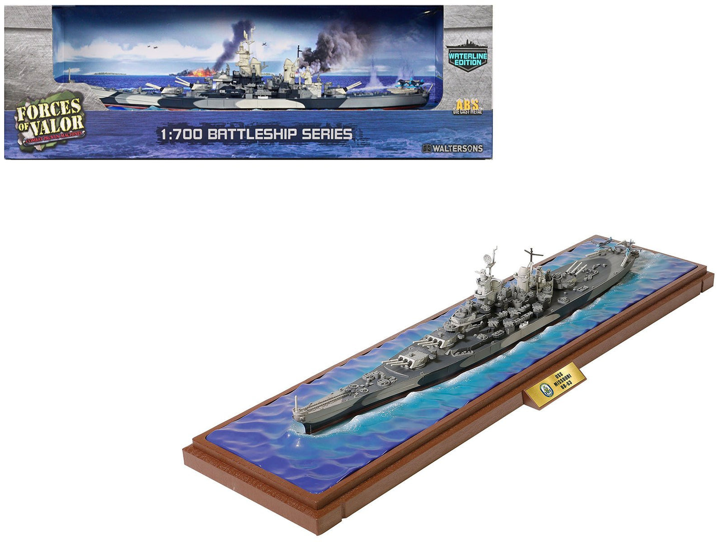 USS Missouri (BB-63) Iowa-class Battleship "Battle of Okinawa" (1945) United States Navy (Waterline Edition) "Battleship" Series 1/700 Diecast Model by Forces of Valor free shipping USA