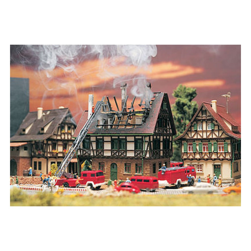 Vollmer 47738 N Scale House on Fire -- 4 x 2-3/4" 9.8 x 6.8cm
